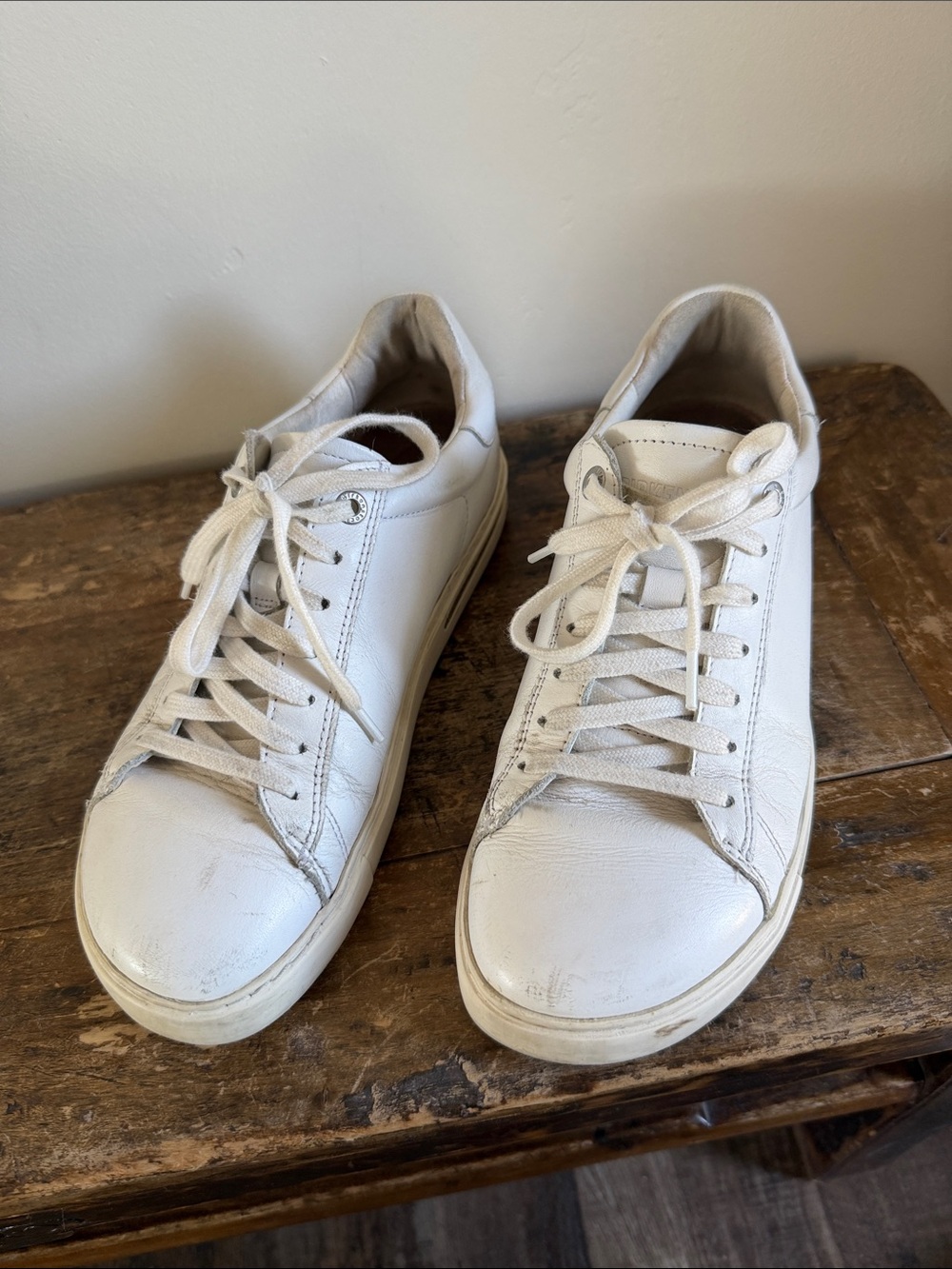 Birkenstock White Leather Low-Top Sneakers size 8